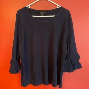 Talbots lightweight merino wool navy sweater